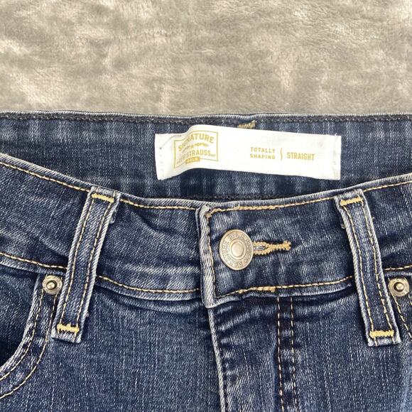 Signature Levi Strauss Women's Straight Jeans Size 8M Dark Wash - Picture 3 of 10
